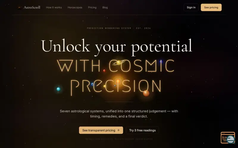 Screenshot of AstroScroll