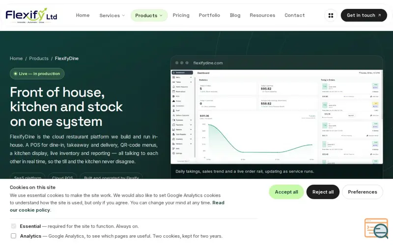 Screenshot of FlexifyDine