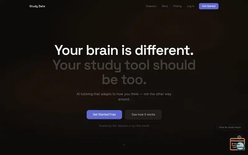 Screenshot of Study Date, a launch using CDNFonts