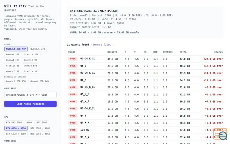 Screenshot of Will It Fit?