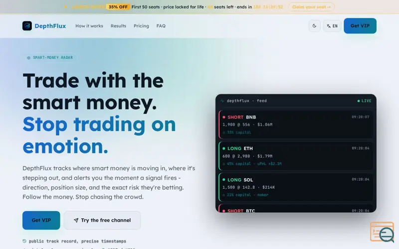 Screenshot of DepthFlux