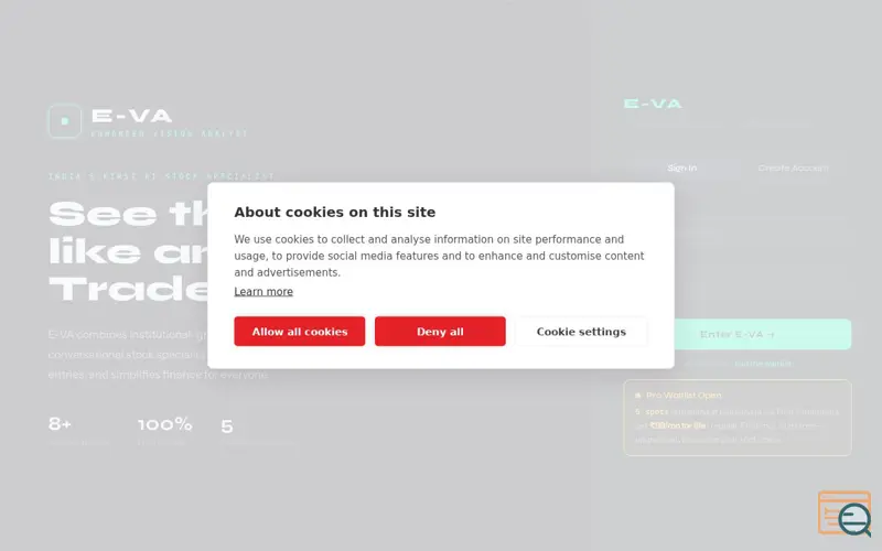 Screenshot of E-VA