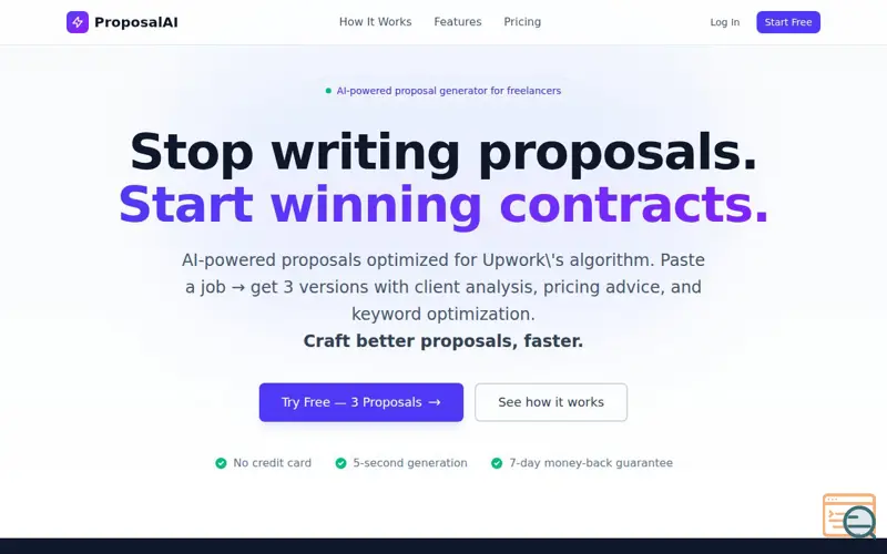 Screenshot of proposalai