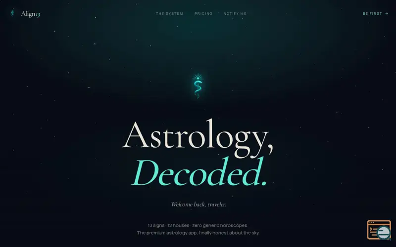 Screenshot of ALIGN13 is a self discovery app