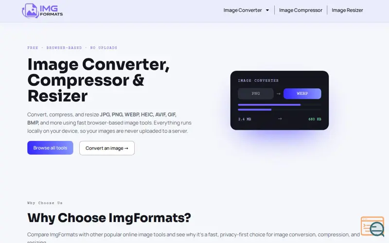 Screenshot of imgformats