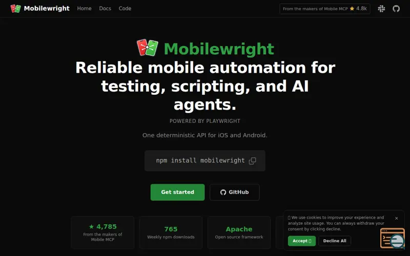 Screenshot of Mobilewright