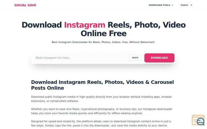 Screenshot of Social Save