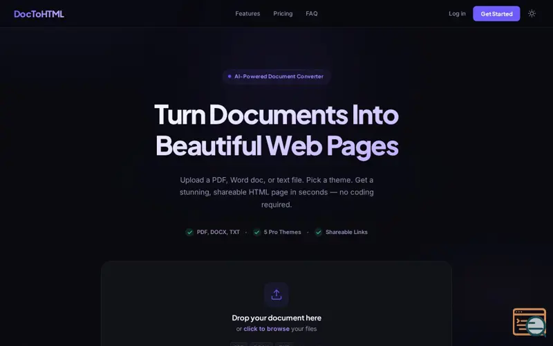 Screenshot of DocToHTML