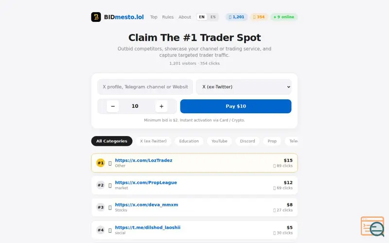 Screenshot of BIDmesto.lol