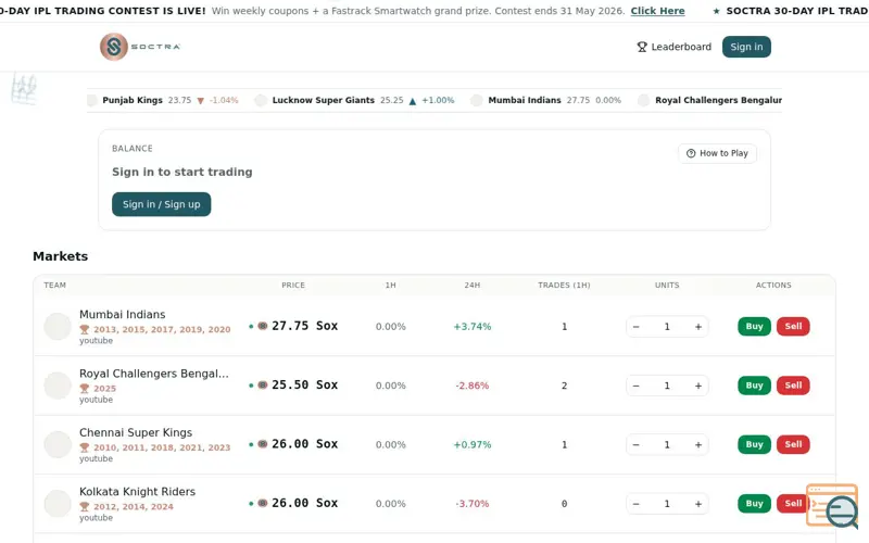 Screenshot of SOCTRA