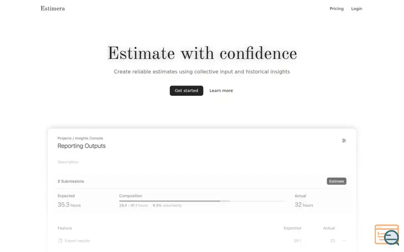 Screenshot of Estimera