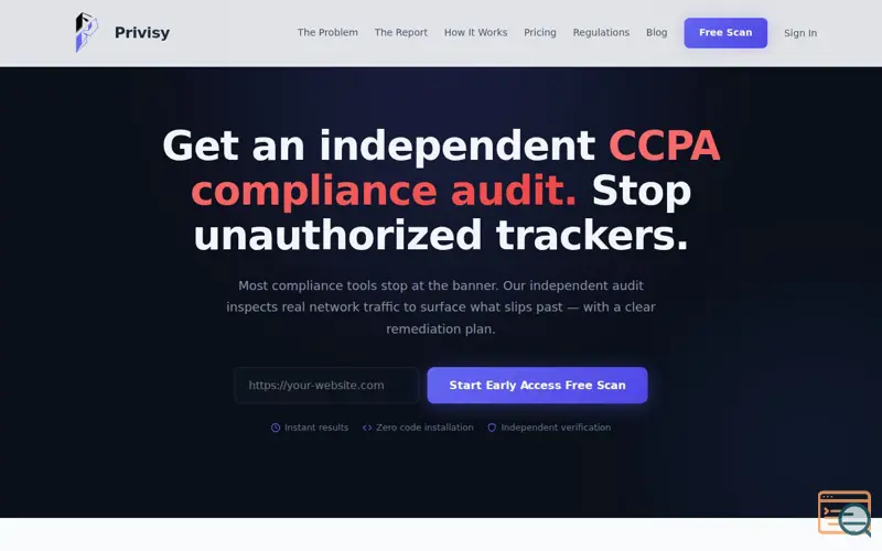 Screenshot of Privisy - Website Privacy Compliance