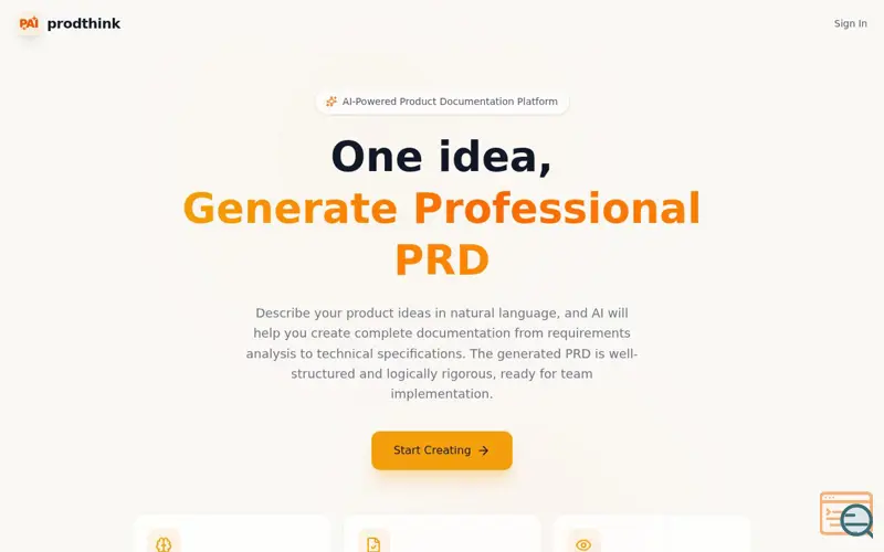 Screenshot of Prodthink
