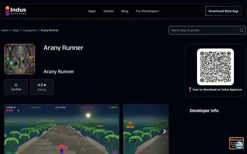 Screenshot of Arany Runner , a launch using PhonePe