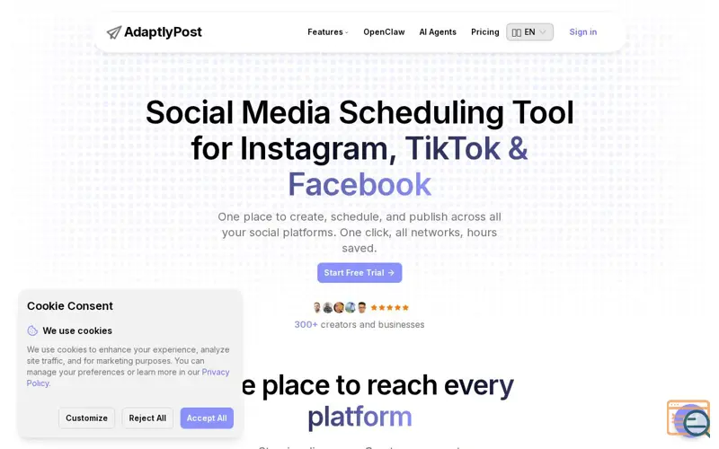 Screenshot of AdaptlyPost