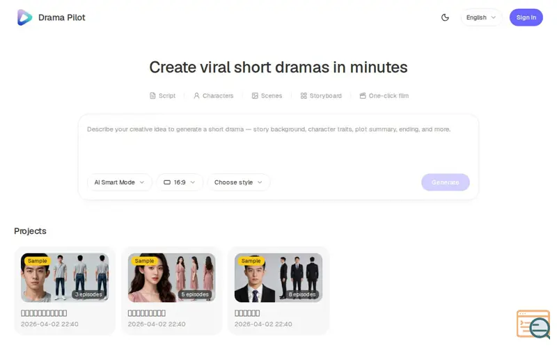 Screenshot of Drama Pilot