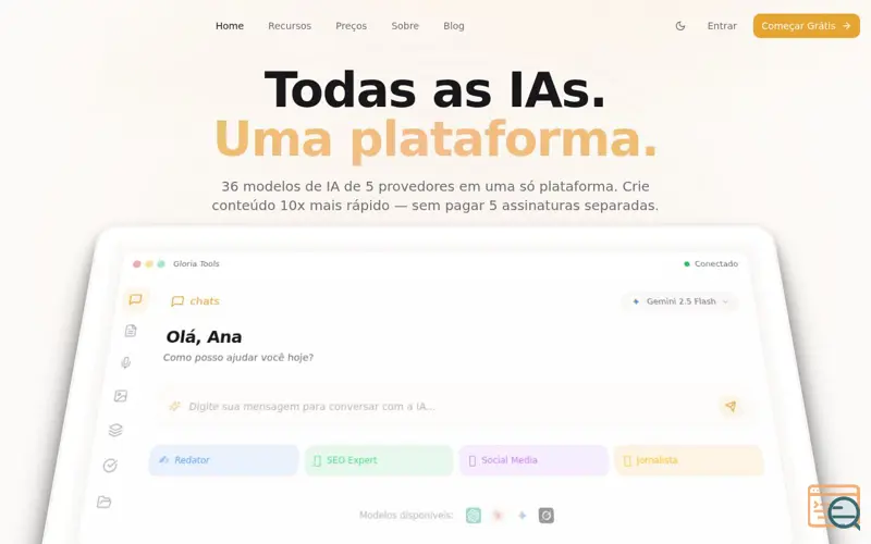 Screenshot of Gloria Tools