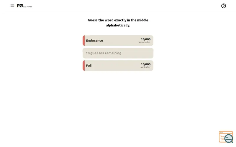 Screenshot of 20,000 words