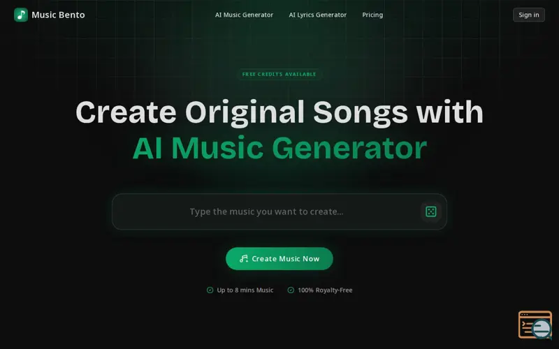 Screenshot of Music Bento, a launch using Plausible