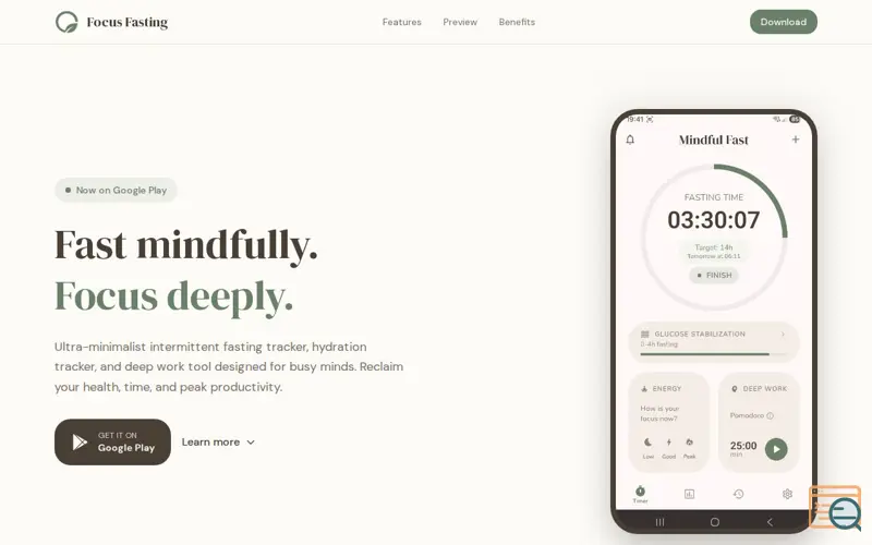 Screenshot of Focus Fasting
