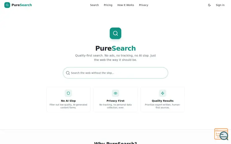 Screenshot of PureSearch