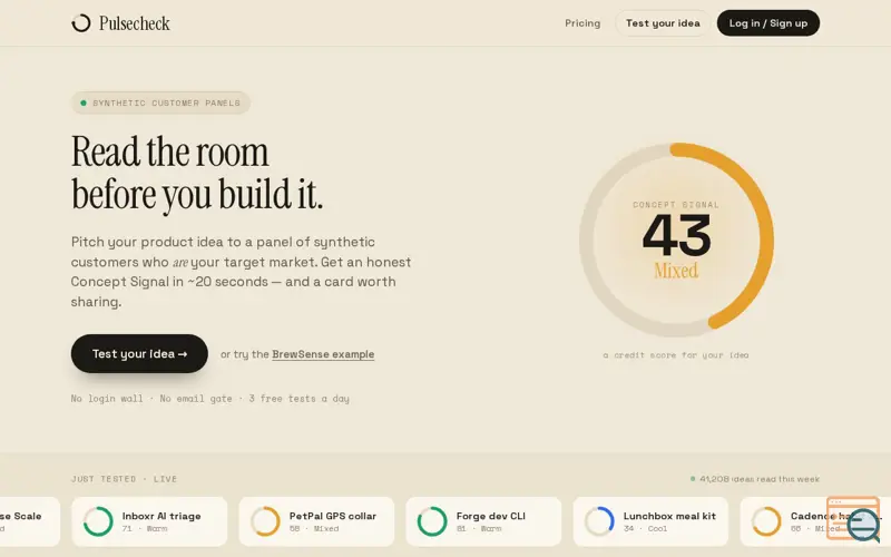 Screenshot of Pulsecheck