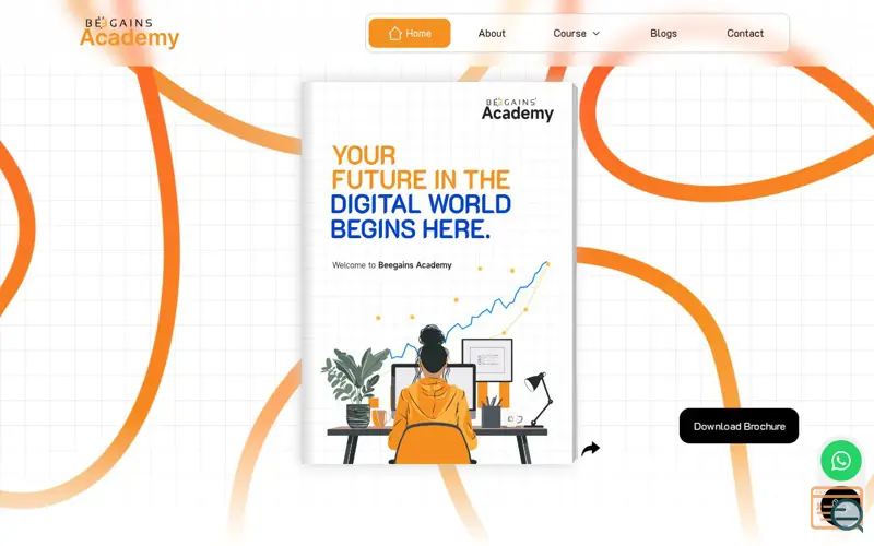 Screenshot of Beegains Academy, a launch using Heyzine