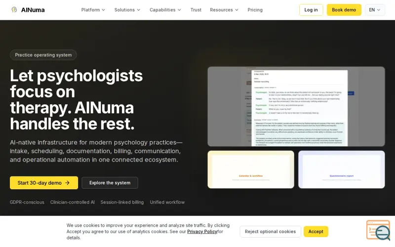 Screenshot of AINuma, a launch using Whois.com
