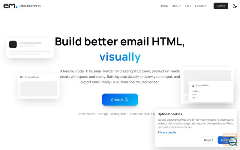 Screenshot of EmailBuilder.in