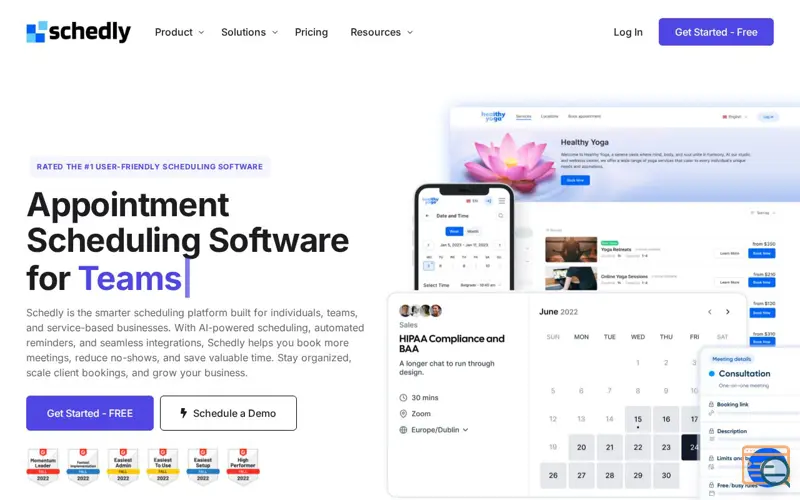 Screenshot of Schedly, a launch using Freshchat