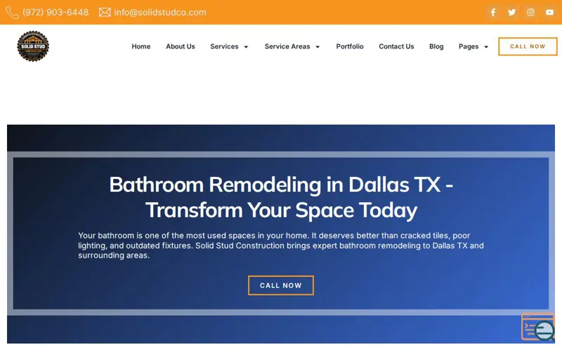 Screenshot of Bathroom Remodeling in Dallas, a launch using Rank Math