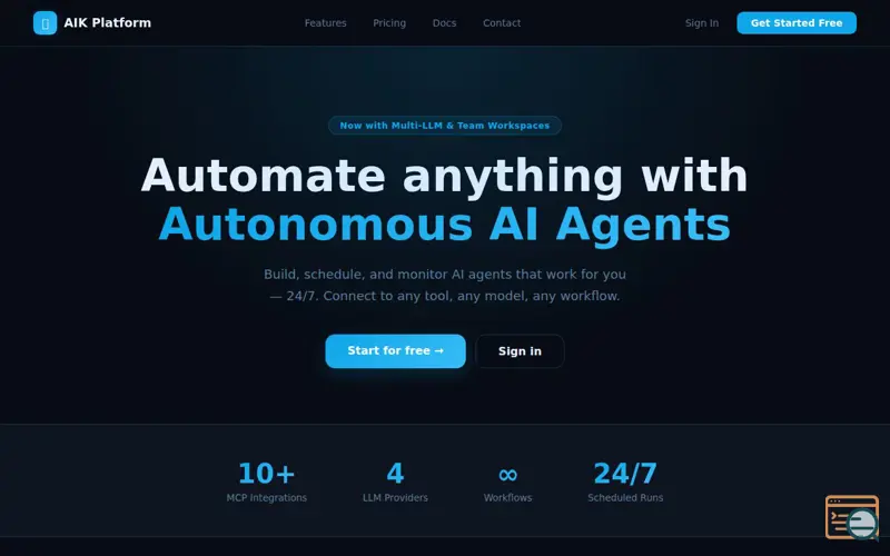 Screenshot of AI Agentic Automation Platform - AIK 