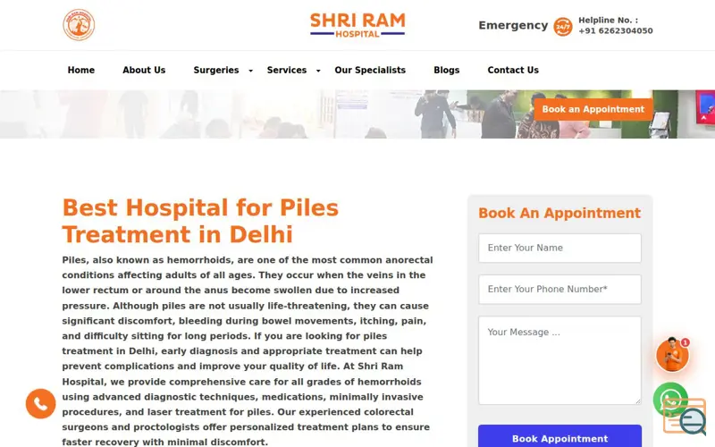 Screenshot of Piles treatment in delhi