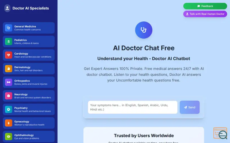 Screenshot of AI Doctor chat
