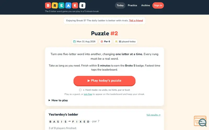 Screenshot of Break5