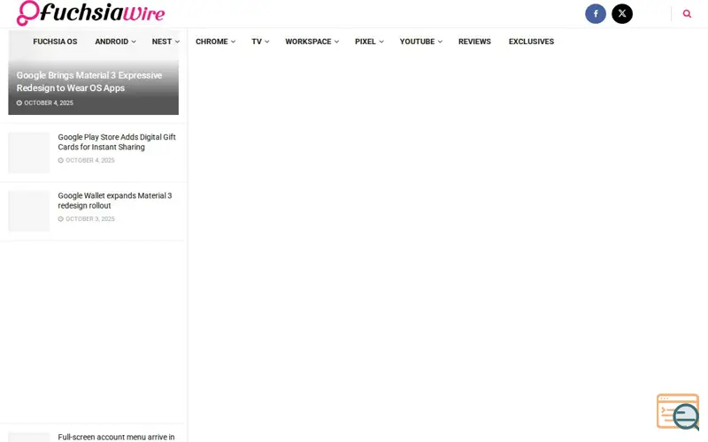 Screenshot of FuchsiaWire