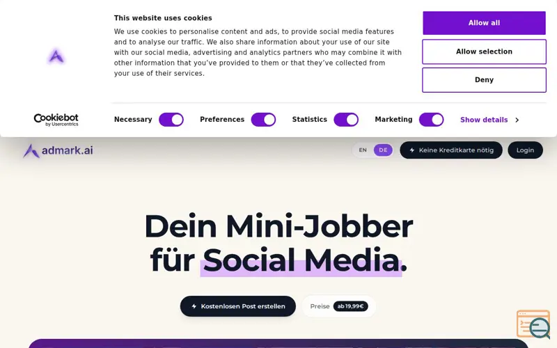 Screenshot of Admark Go
