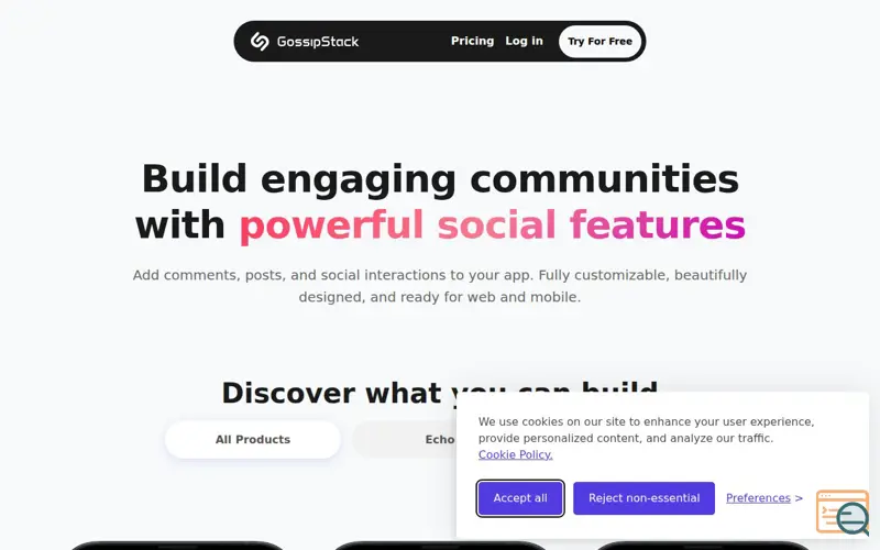Screenshot of GossipStack