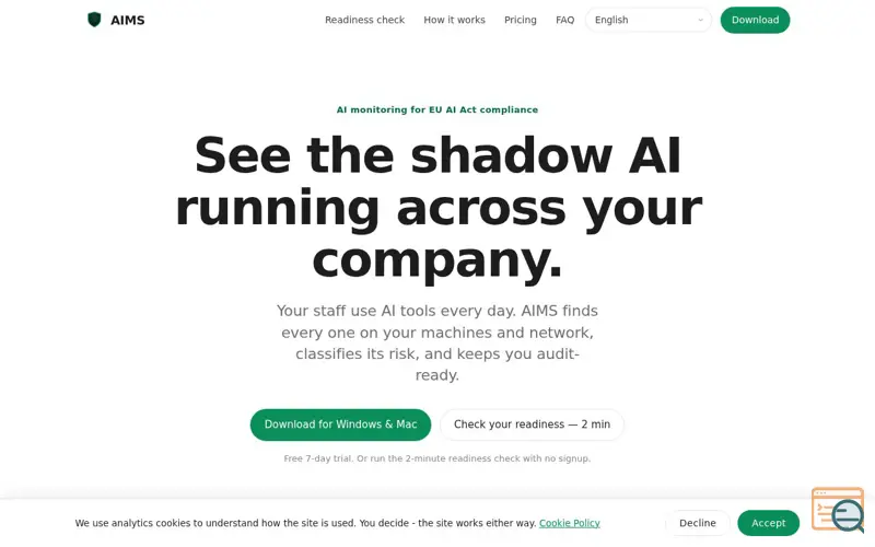 Screenshot of AIMS