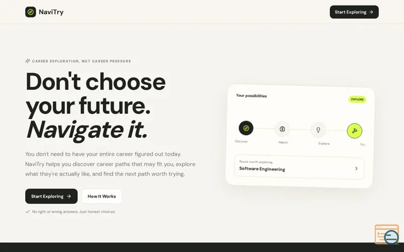 Screenshot of NaviTry 
