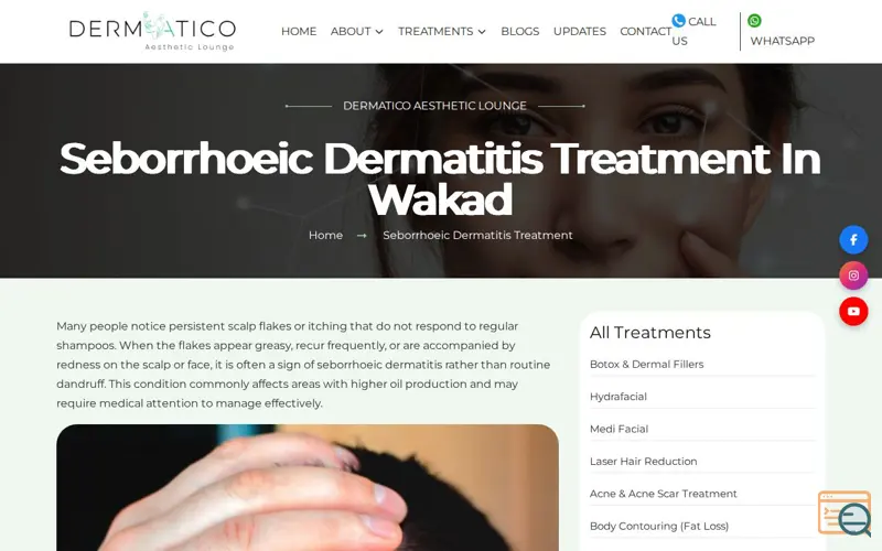 Screenshot of Dandruff treatment in Wakad