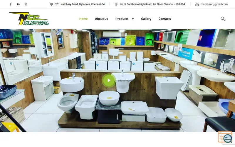 Screenshot of THE TAMILNADU CERAMIC CENTRE, a launch using Contact Form 7