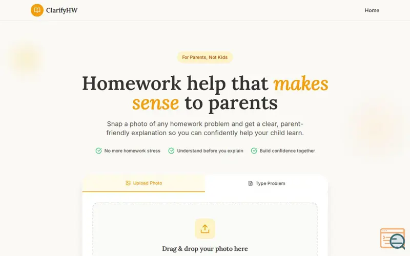 Screenshot of ClarifyHW