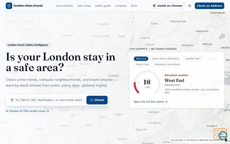 Screenshot of Then Travel