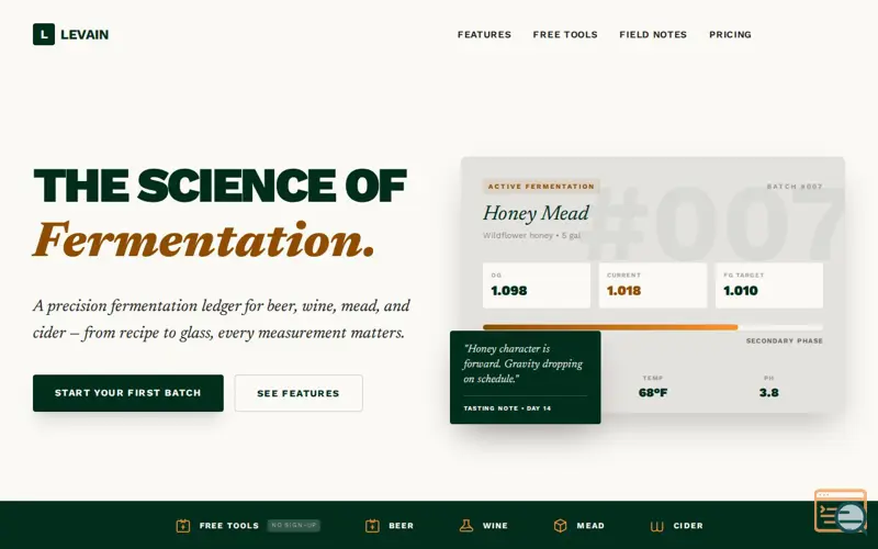 Screenshot of Levain