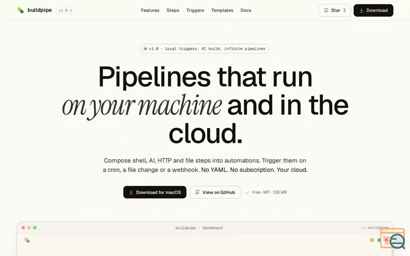 Screenshot of buildpipe