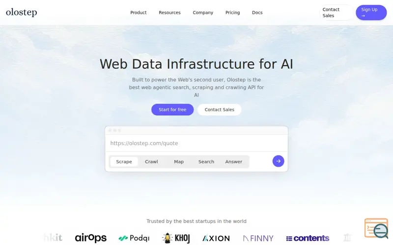 Screenshot of Olostep