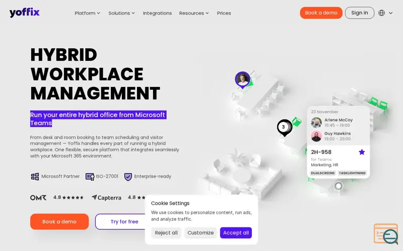 Screenshot of Yoffix, a launch using LinkedIn