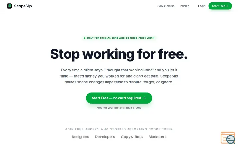 Screenshot of ScopeSlip