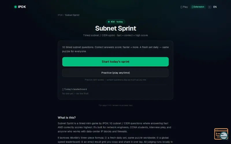 Screenshot of Subnet Sprint, a launch using Google Search Console